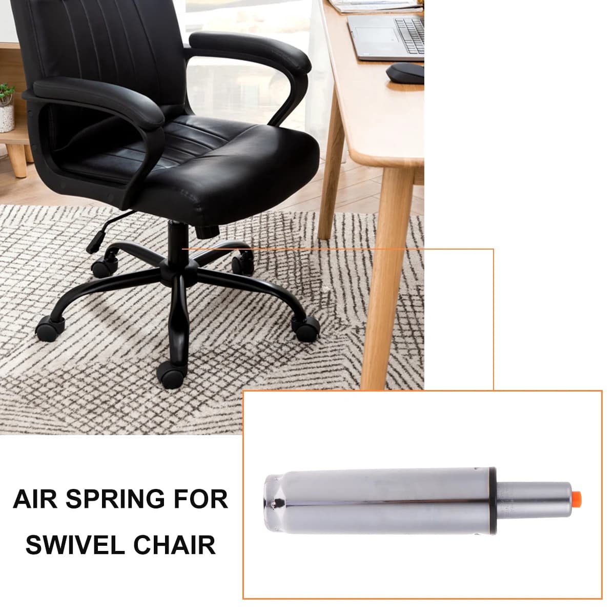 Heavy-Duty Office Chair Gas Lift Cylinder | Pneumatic Height Adjustment Strut | Commercial-Grade Replacement - Thumbnail 5