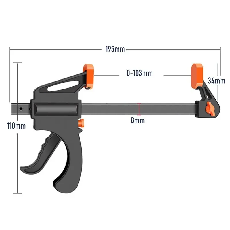 4-Inch Quick-Release Bar Clamps | 5-Piece Woodworking Set | Heavy-Duty Ratchet Mechanism - Thumbnail 4