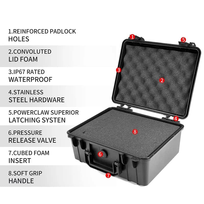 Hard Tool Case | With Pre-Cut Foam Organizer | Heavy-Duty Hardware Toolbox - Thumbnail 2