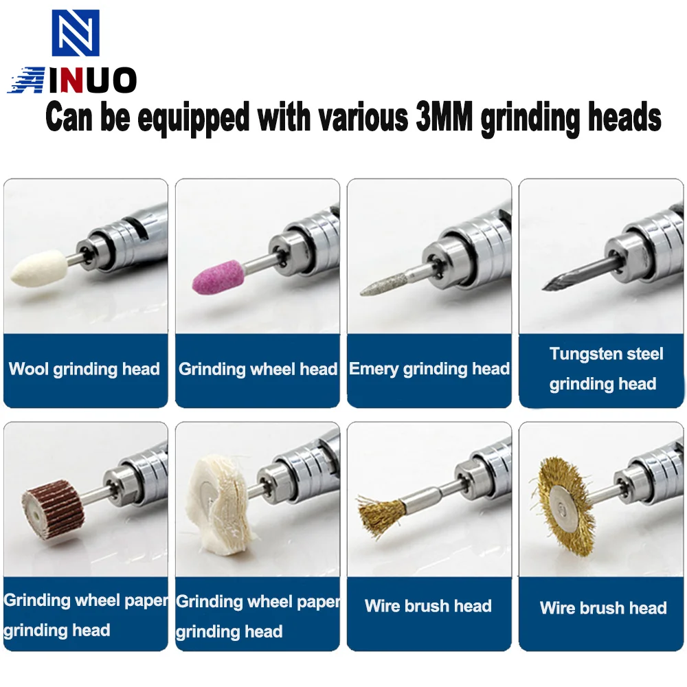 Pneumatic Die Grinder Kit | Precision Engraving & Polishing Tool | Compact Pencil Grip - Thumbnail 7