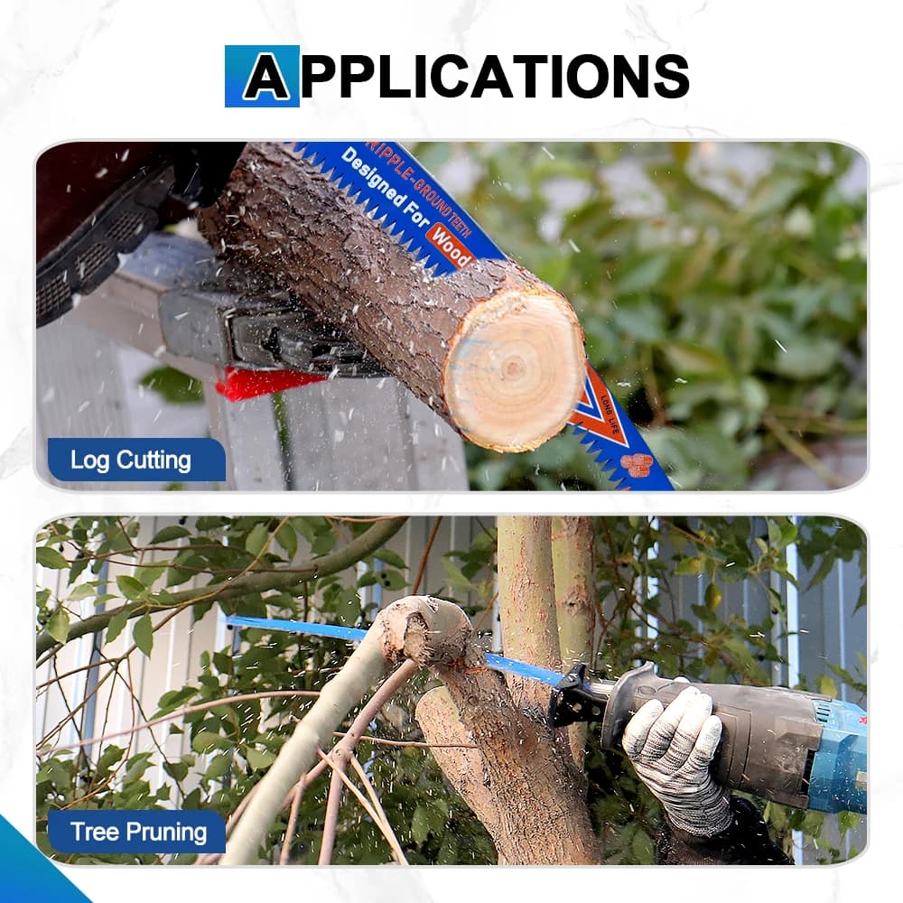 Reciprocating Saw Blade Set | Heavy-Duty Wood Cutting & Tree Pruning | Multi-Purpose Saw Blades - Thumbnail 3