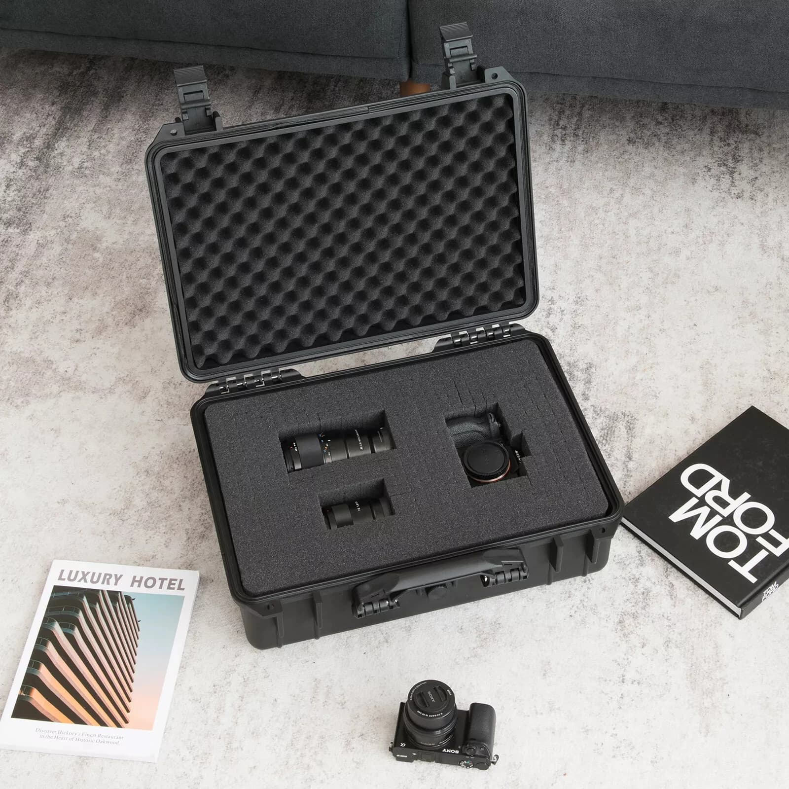 Pelican-Style Shockproof Toolbox | Water-Repellent Hard Carry Case | Heavy-Duty Garage Organizer - Thumbnail 2