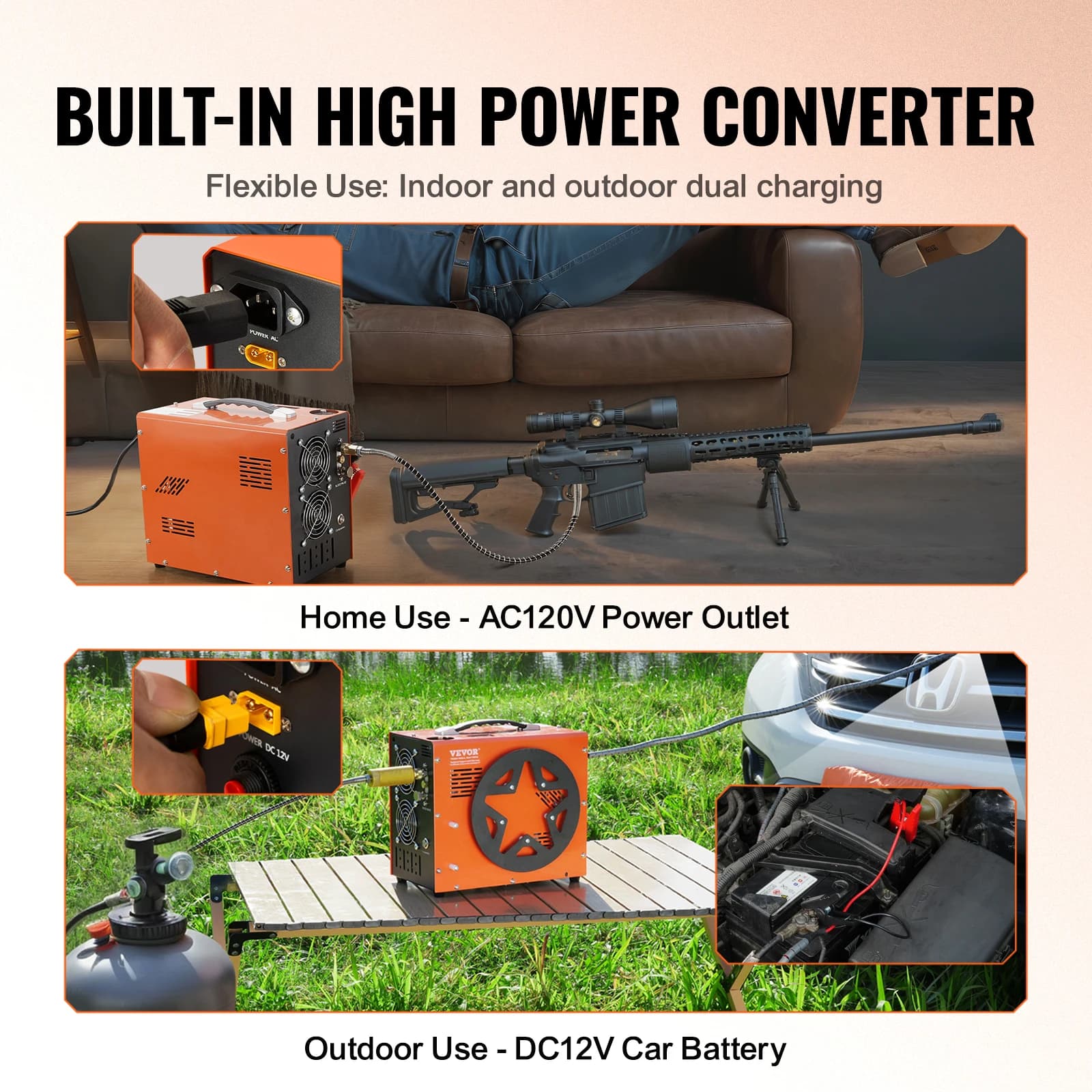 4500PSI PCP Air Compressor | Portable Water-Free Design | Air Rifle & Scuba Tank - Thumbnail 4