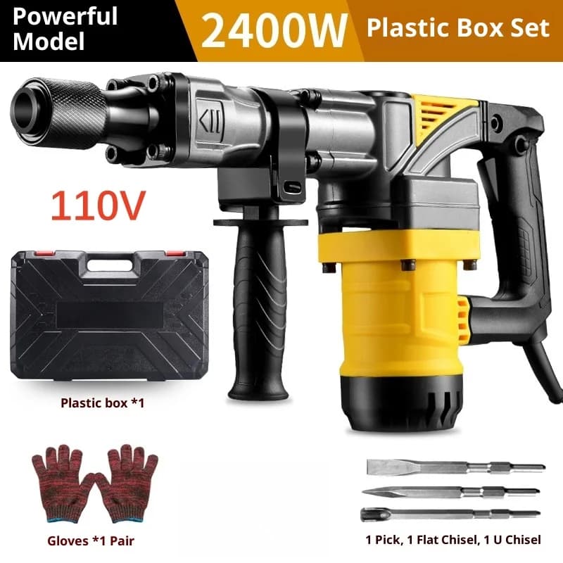 Heavy-Duty Demolition Hammer | 110V/220V Industrial-Grade Concrete Breaker - Thumbnail 6