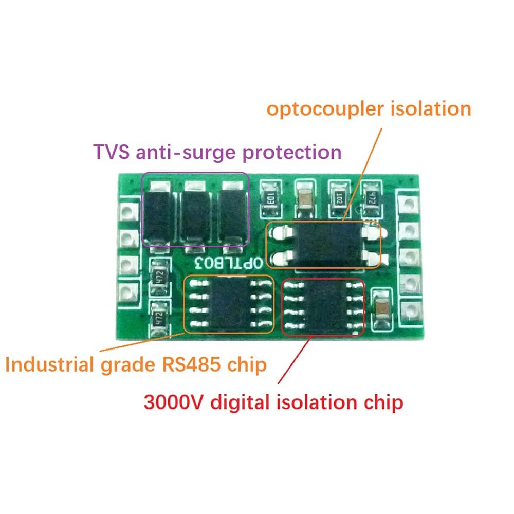 RS485 to TTL UART Converter | Industrial-Grade Isolation & Surge Protection for PLC & MCU - Thumbnail 4