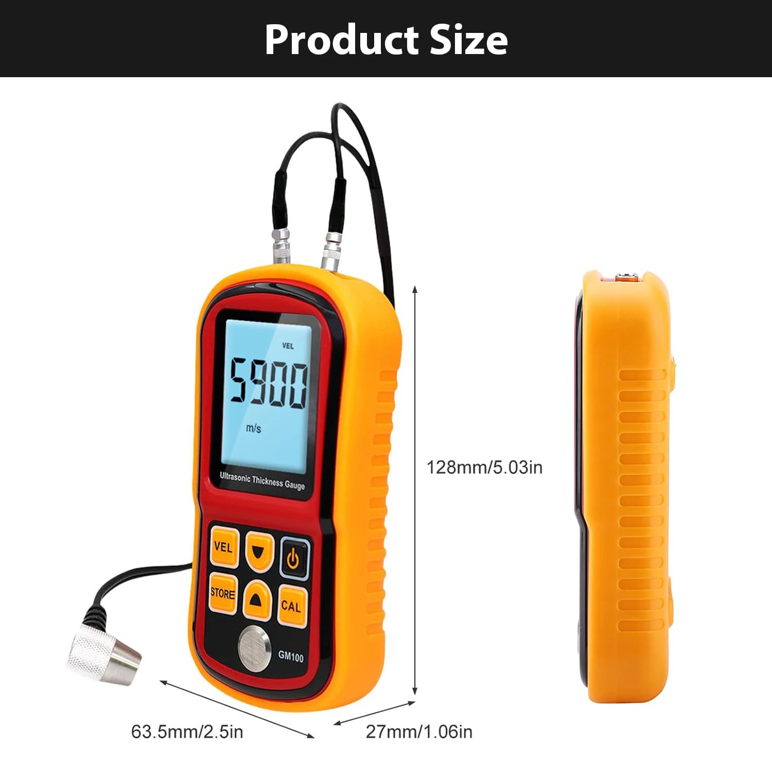 Ultrasonic Thickness Gauge | 1.0-300mm Range | Multi-Material Paint & Metal Tester - Thumbnail 6