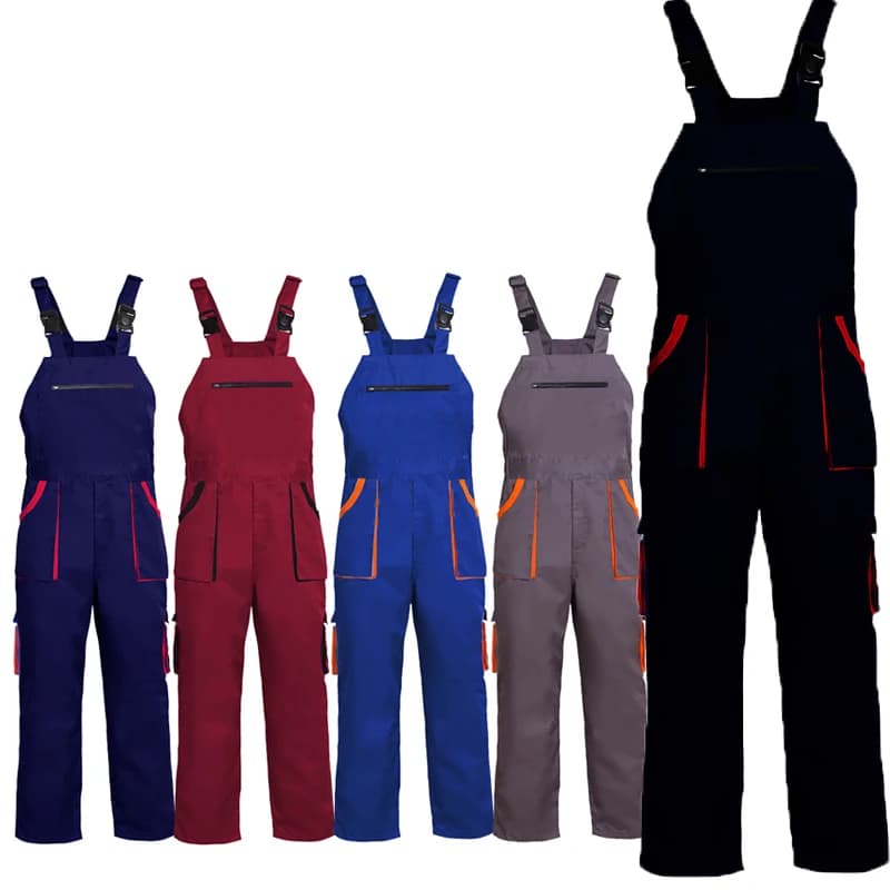 Bib Overalls | Sleeveless Jumpsuit with Multi-Pockets | Plus Size Protective Coveralls - Thumbnail 2