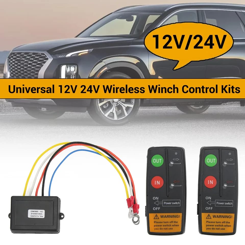 Come Along Winch Remote Control Kit | 2 Remotes, 434MHz | 12V/24V for Vehicles - Thumbnail 2