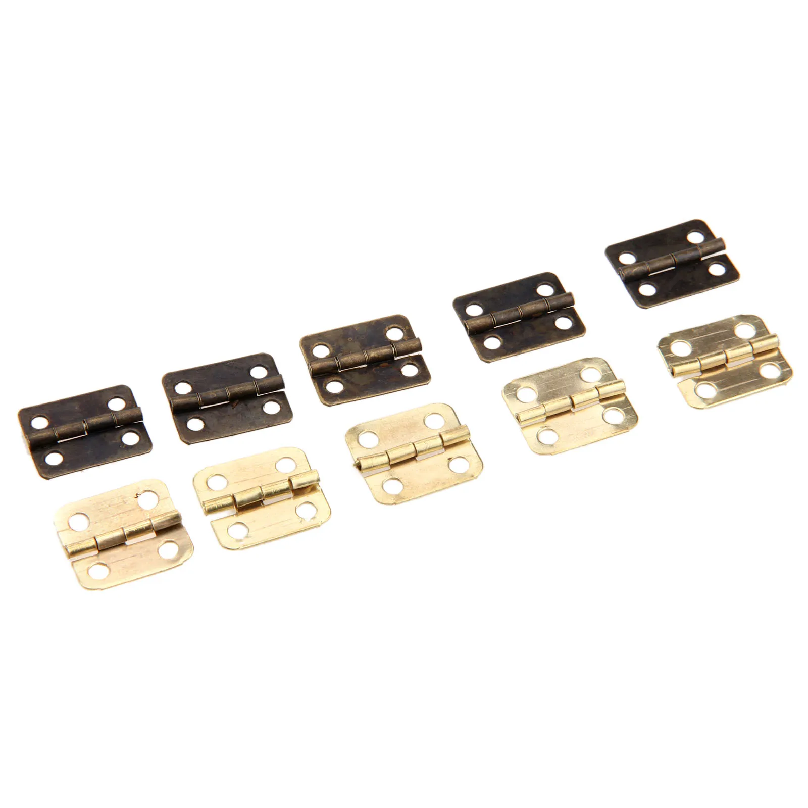 10 Pcs Antique Bronze Cabinet Hinges | 16x13mm Small Furniture Fittings | For Jewelry & Wood Boxes - Thumbnail 6