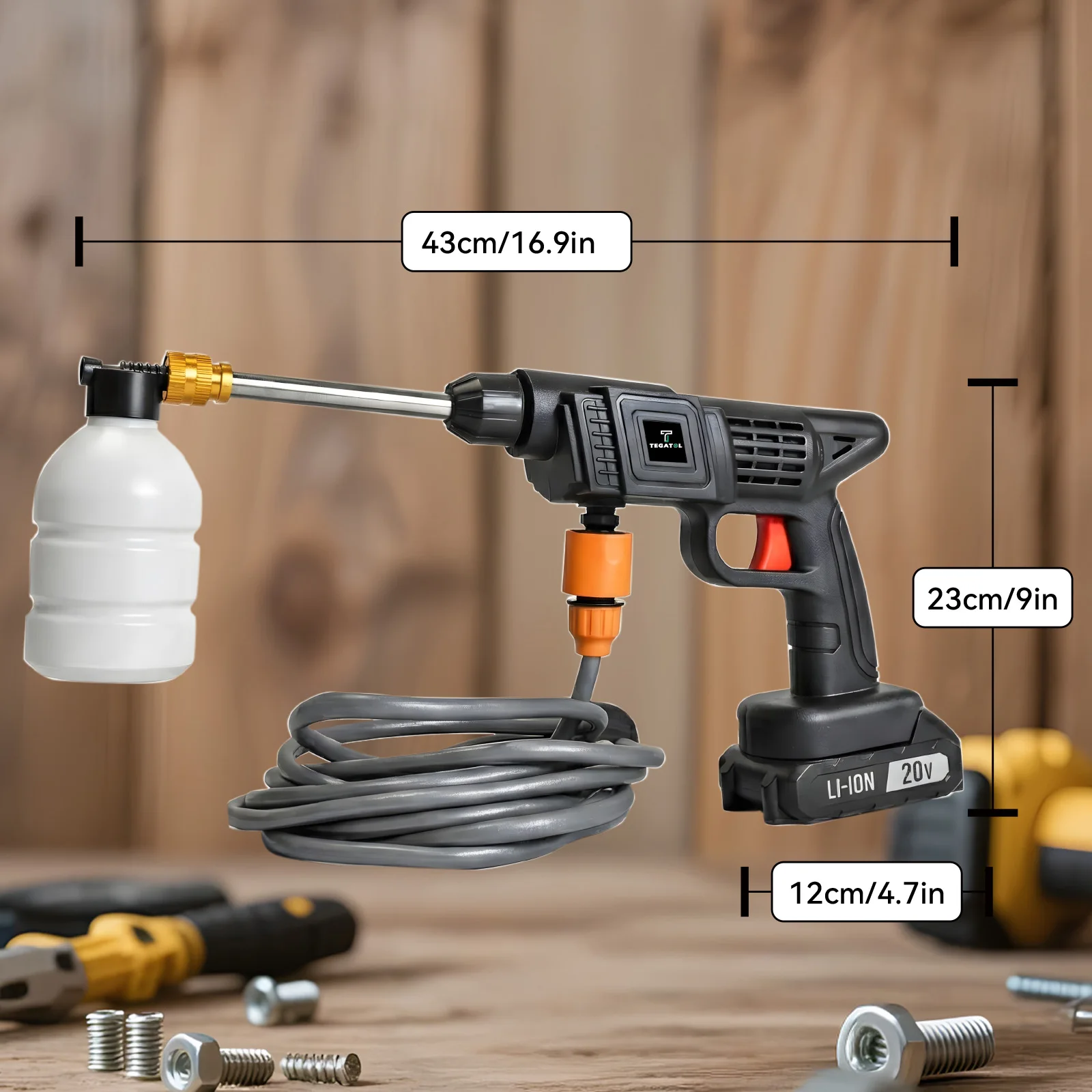 Cordless Electric Pressure Washer | 20V Lithium Battery Powered | Compatible with Makita Tools - Thumbnail 5