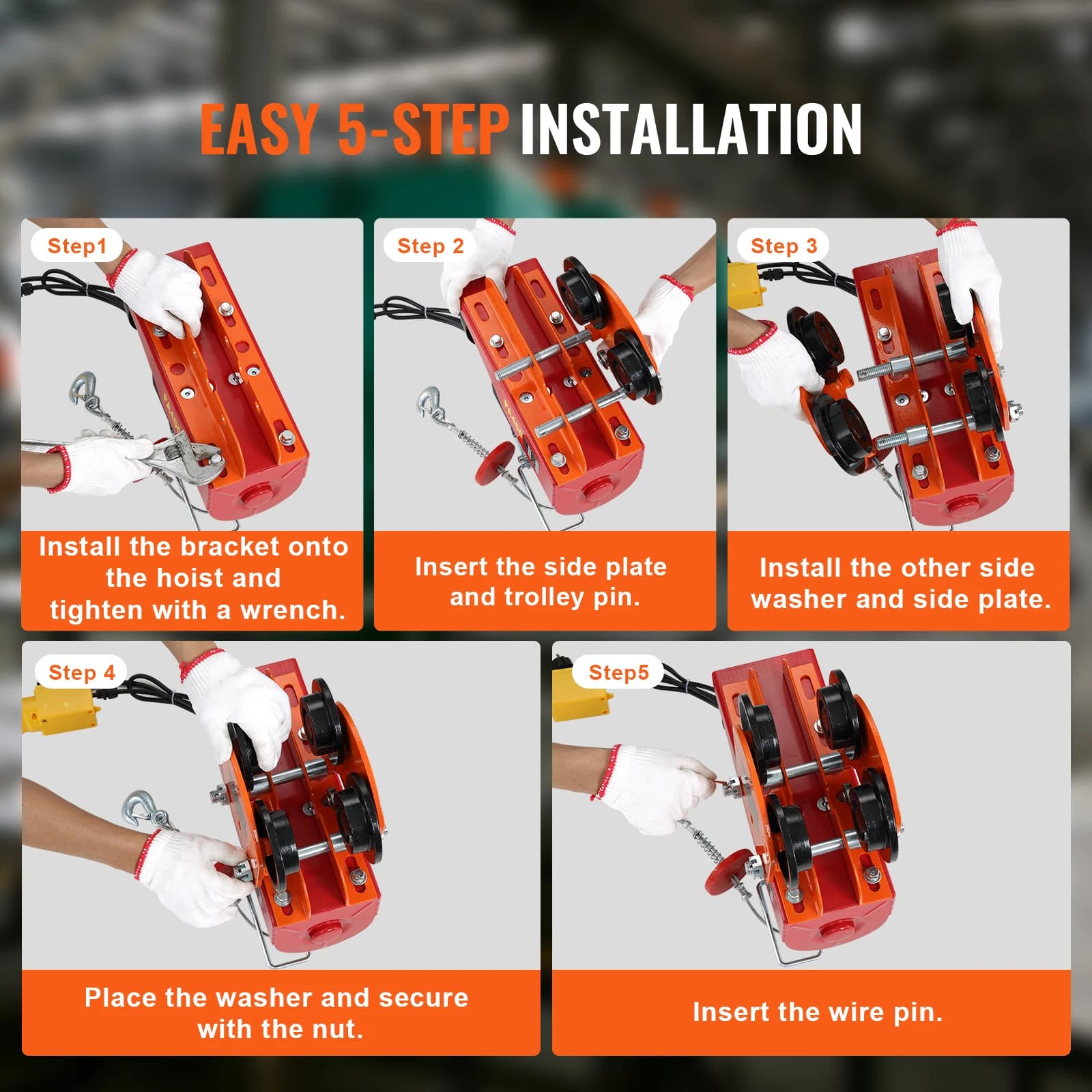 Electric Hoist Trolley | 0.5-1 Ton Capacity | Dual-Wheel Push Beam System - Thumbnail 5