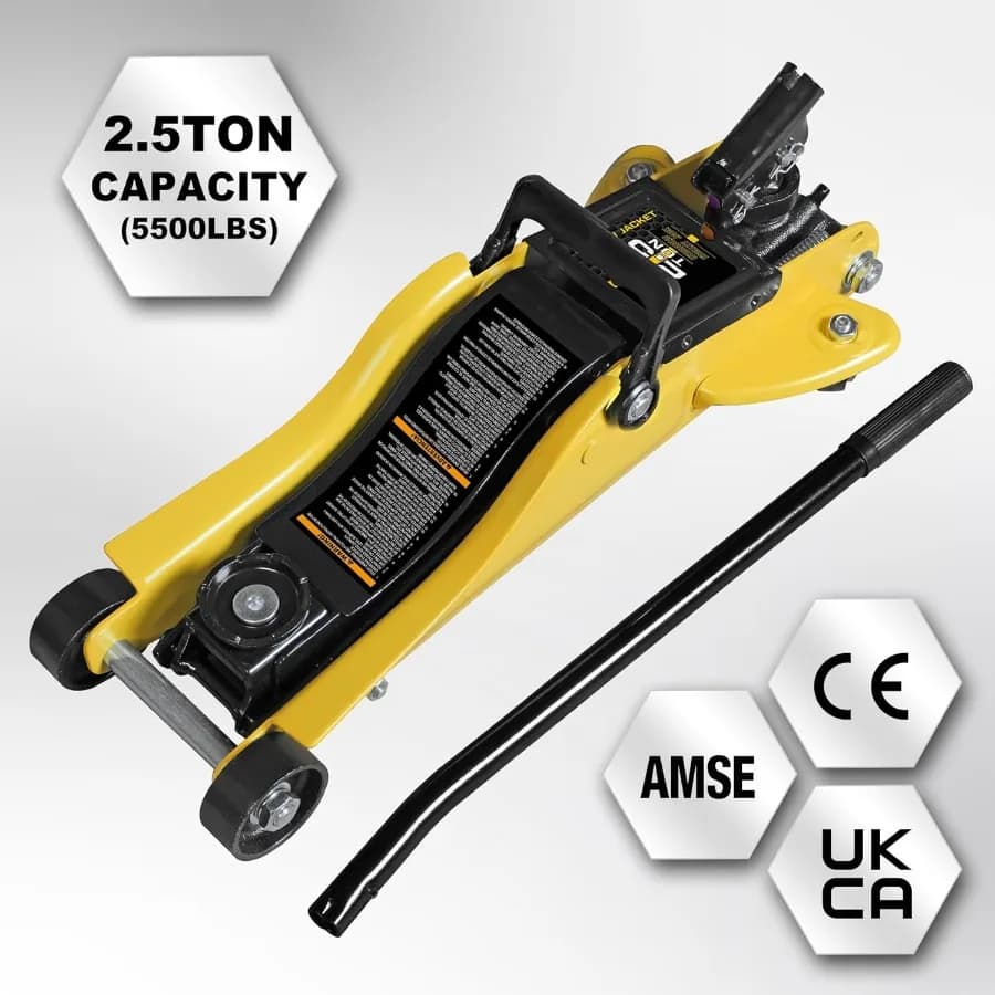 2.5 Ton Low-Profile Floor Jack | 5500 lb Capacity | Heavy-Duty Hydraulic Lift with Storage Case - Thumbnail 2