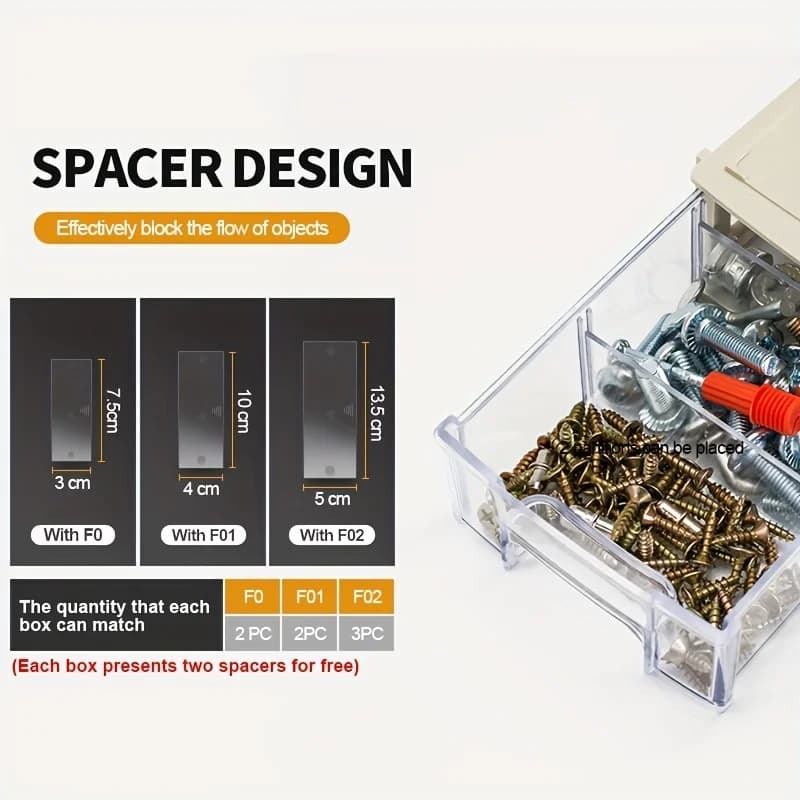Drawer Storage Bin Set | 8/16pcs 14x9x4cm Organizers | Craft & Screw Parts Container - Thumbnail 5