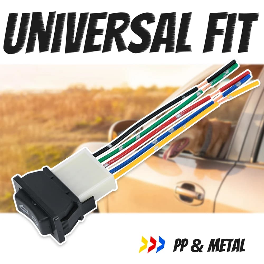 Power Window Switch | 12V 20A 5-Pin | Blue/Red LED Illumination & Wiring Harness - Thumbnail 4