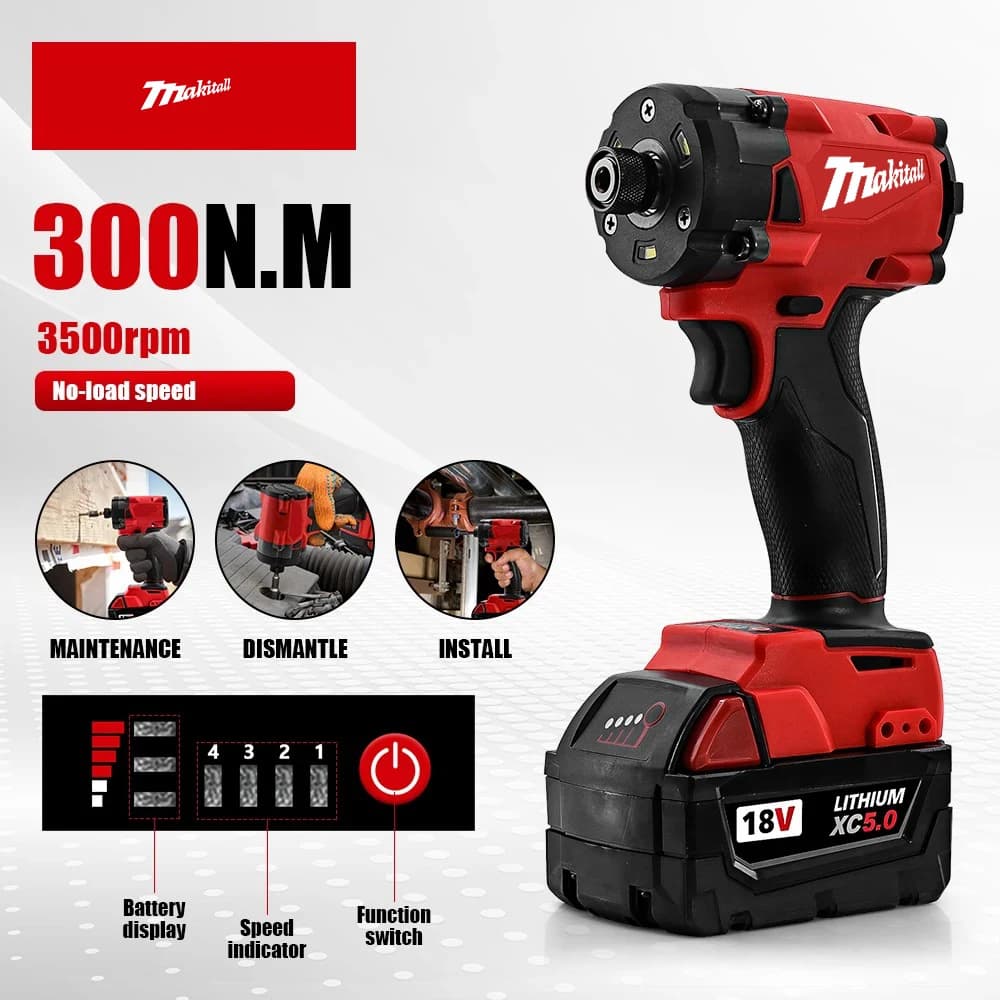 Milwaukee 20V Brushless Impact Driver | Multi-Fit High Torque | Long-Life Cordless Power Tool - Thumbnail 2