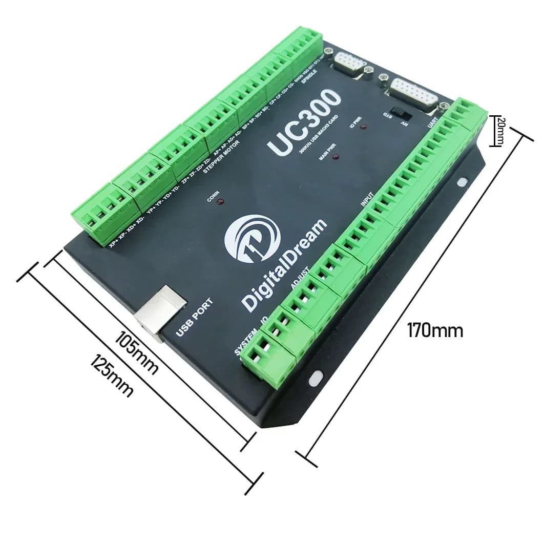CNC Motion Controller | USB Mach3 UC300 | 3-6 Axis Milling Machine Board - Thumbnail 4