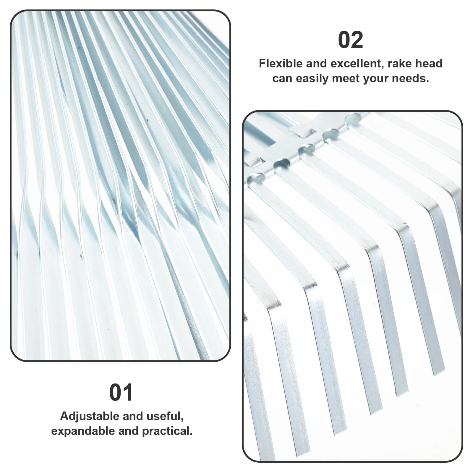Telescopic Rake Head | High-Carbon Steel | For Weeding & Leaf Moving - Thumbnail 4