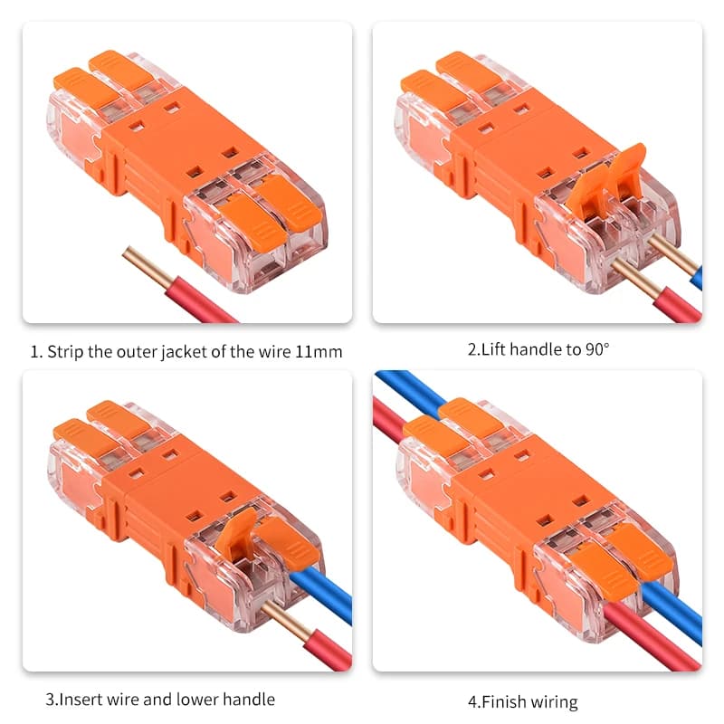 Quick-Lever Wire Connectors | 2-Pack CMK 64 | 450V Compact Splicing Blocks for Secure Terminals - Thumbnail 5