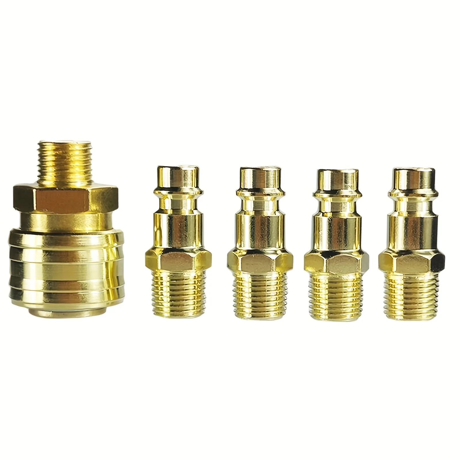 Brass Air Coupler Kit | 10-Piece Quick-Connect Set | 1/4 BSP Thread Fittings - Thumbnail 2