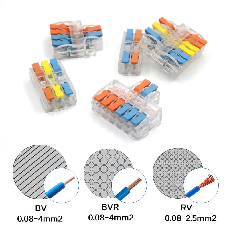 Lever Wire Connectors | 10-Pack Compact Terminal Blocks | Quick Push-In Electrical Splitters - Thumbnail 3