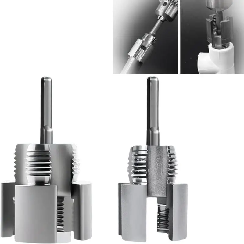Pipe Thread Cutting Tool Integrated Internal & External Pipe Threading Tool Electric Drill Compatible PVC Pipe Threader Kit - Thumbnail 5