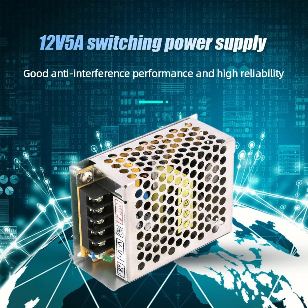 12V 5A Switching Power Supply 60W Switch Power Supply 220 AC To 12V DC - Thumbnail 5