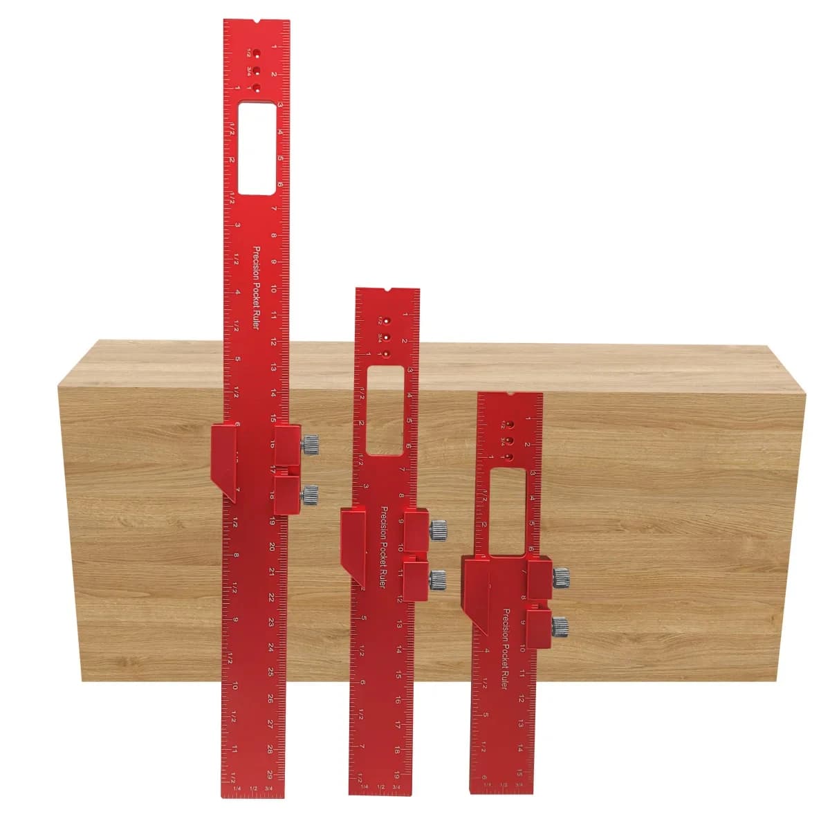 T-Slide Pocket Ruler | Dual Imperial & Metric Marking Tool for Precision Carpentry - Thumbnail 3