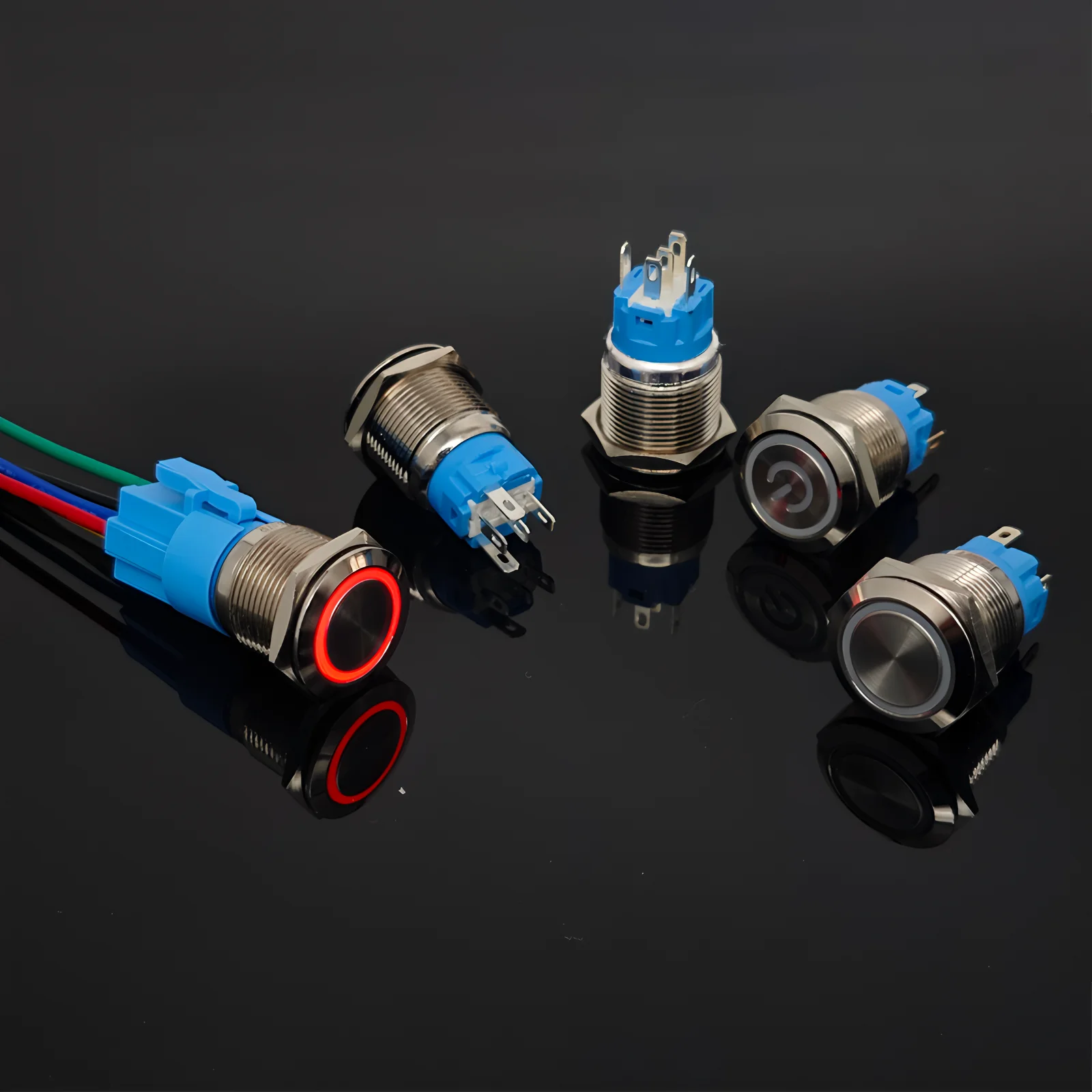 Push Button Switch | 16mm, 19mm, 22mm Sizes | 5V-220V Universal Voltage | Latching & Momentary - Thumbnail 3