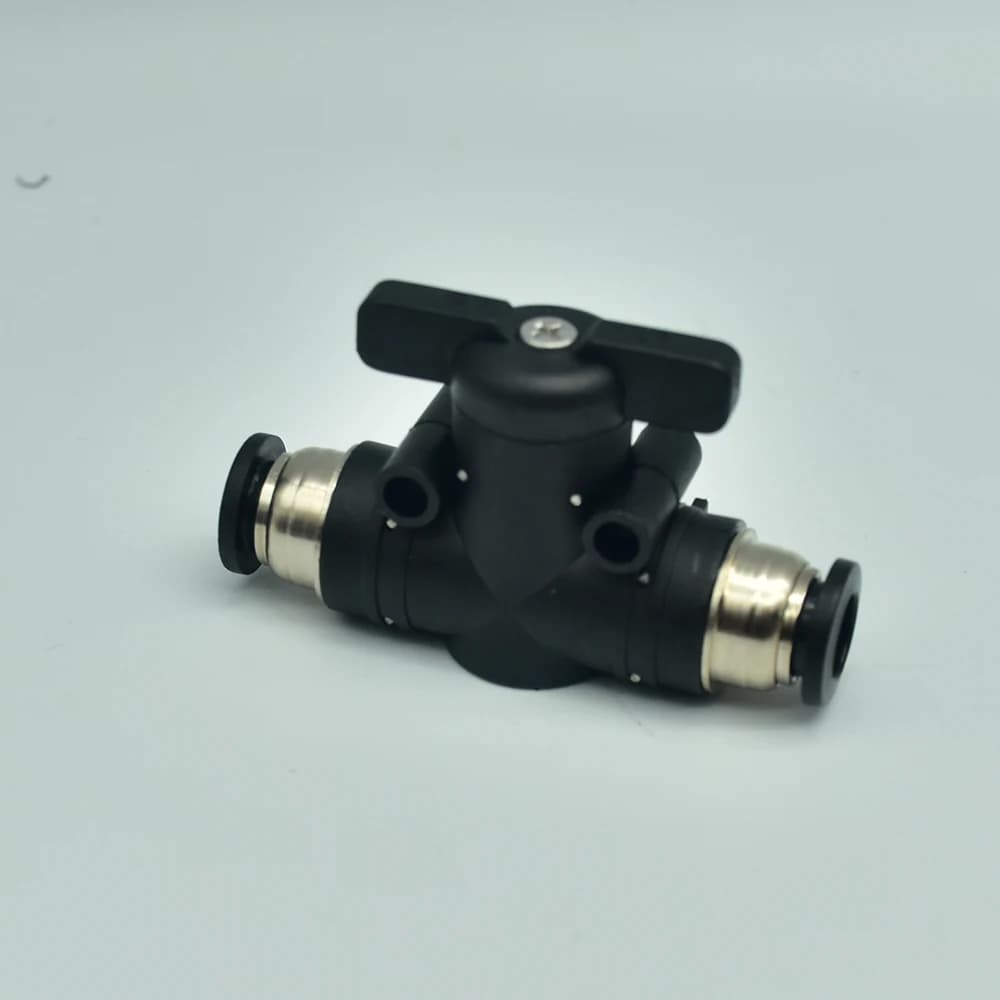 BUC 4mm 6mm 8mm 10mm 12mm Black Pneumatic Push In Quick Joint Connector Hand Valve To Turn Switch Manual Ball Current Limiting - Thumbnail 6