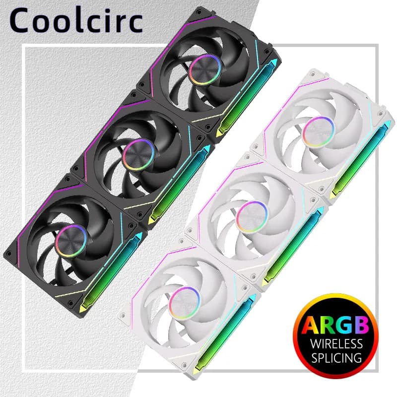 120mm ARGB PC Case Fan | Modular Wireless Design | Infinite Mirror Lighting for Water Cooling - Thumbnail 2