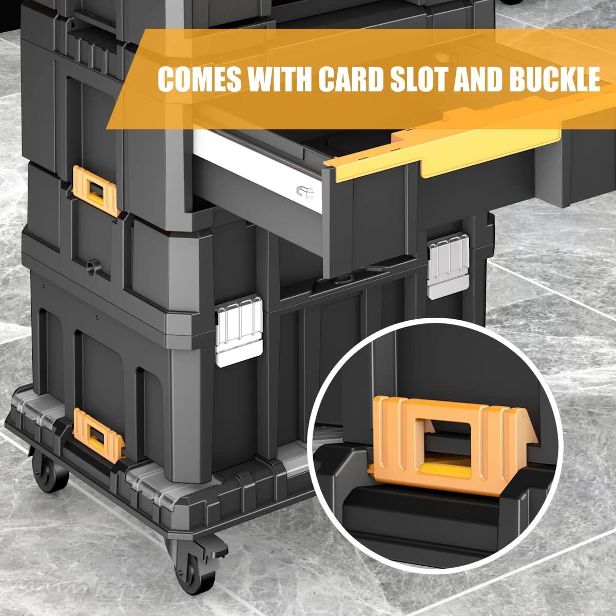 Stackable Toolbox Set | Portable Combo with Wheels | Space-Saving Workshop Storage - Thumbnail 5