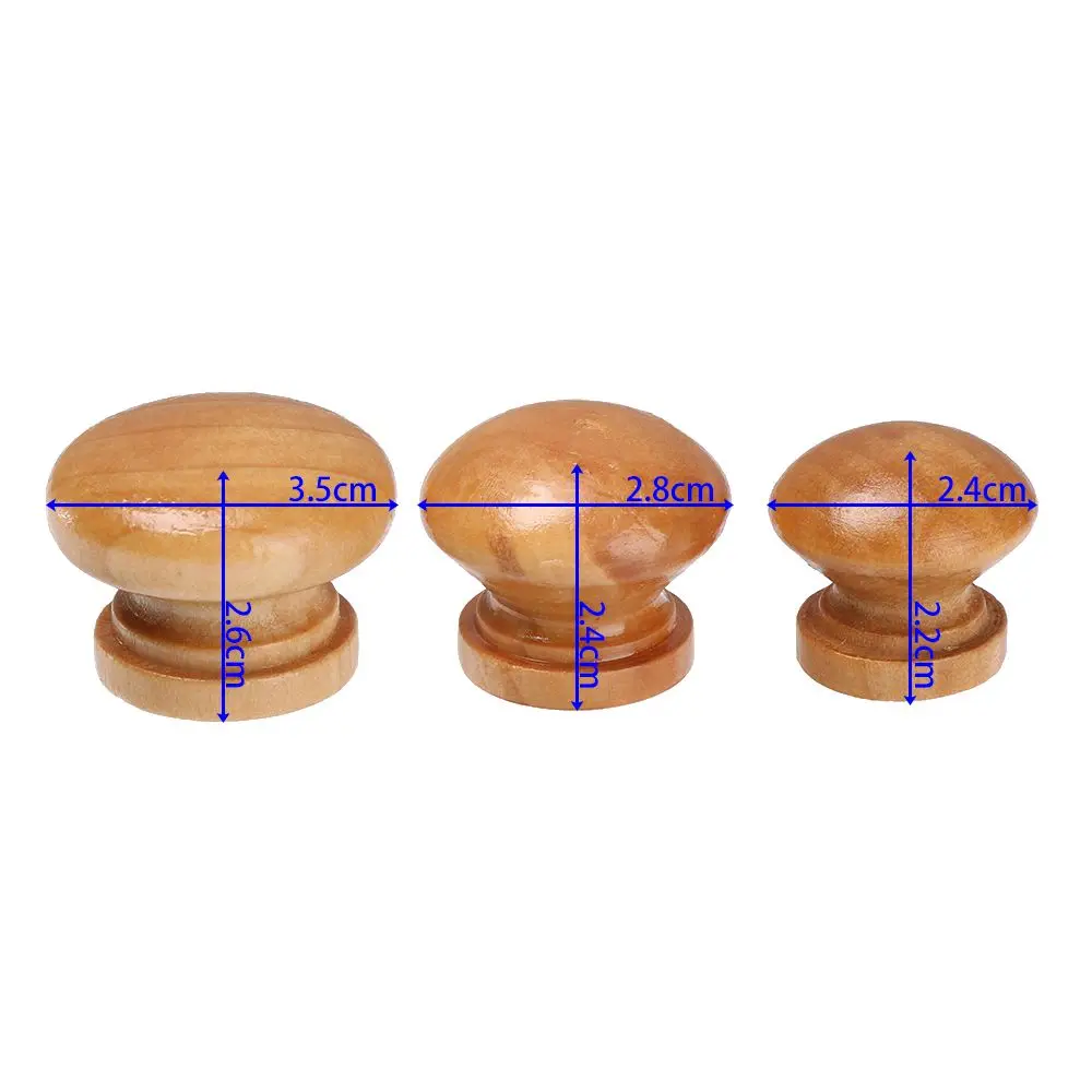Wooden Cabinet Knobs | 10pcs Round Drawer Handles | Wardrobe & Furniture Door Pulls - Thumbnail 5