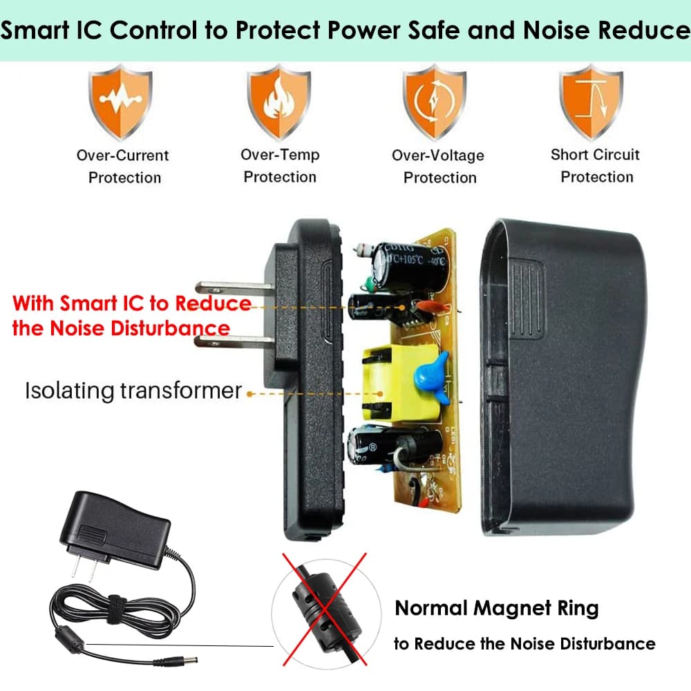 9V DC Guitar Pedal Power Supply | 800mAh Isolated Adapter for Effects Pedalboard - Thumbnail 3