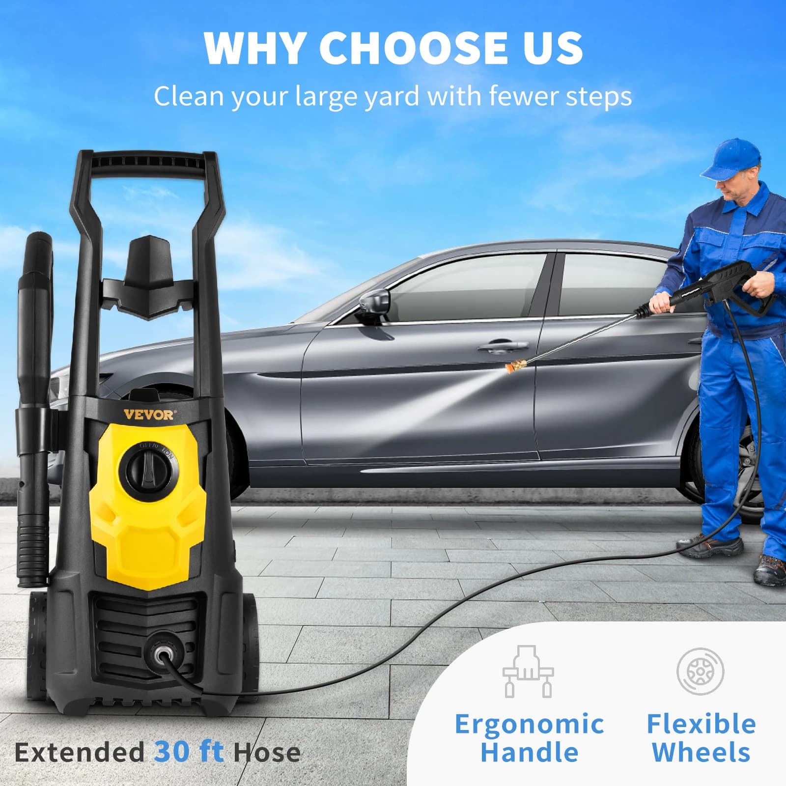 Electric Car Washer 1500W | 2000 PSI Auto Wash Machine | Home Use Pressure Spray Gun - Thumbnail 4