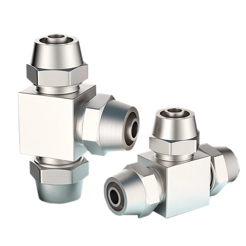 High-Pressure Pneumatic Tee Fitting | Quick-Connect Brass Lock | PE 4-16mm Sizes - Thumbnail 5