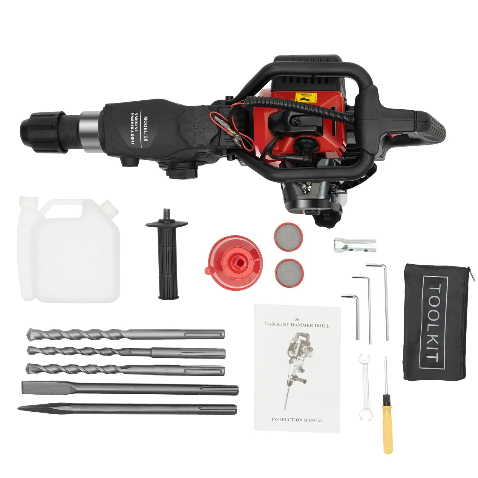 3-in-1 Multi-purpose Gasoline Hammer, Handheld Gasoline Impact Drill, Crushing and Demolition Pick, Concrete Destruction Tool - Thumbnail 6