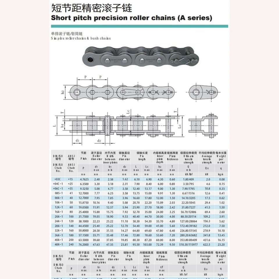 Roller Chain | 04C Single Row Drive | 1 Meter to 5 Meter Lengths - Thumbnail 5
