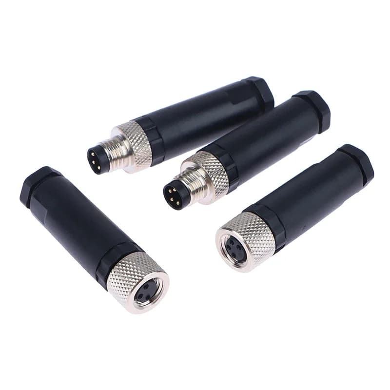 Waterproof Sensor Connector | 3-Pin & 4-Pin Flange Mount | Screw-Lock Industrial Coupling - Thumbnail 2