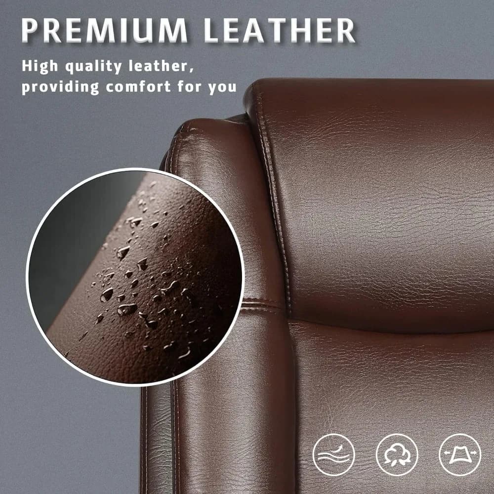 High-Back Executive Desk Chair | Ergonomic Adjustable PU Leather Office Chair | Padded Armrest - Thumbnail 5
