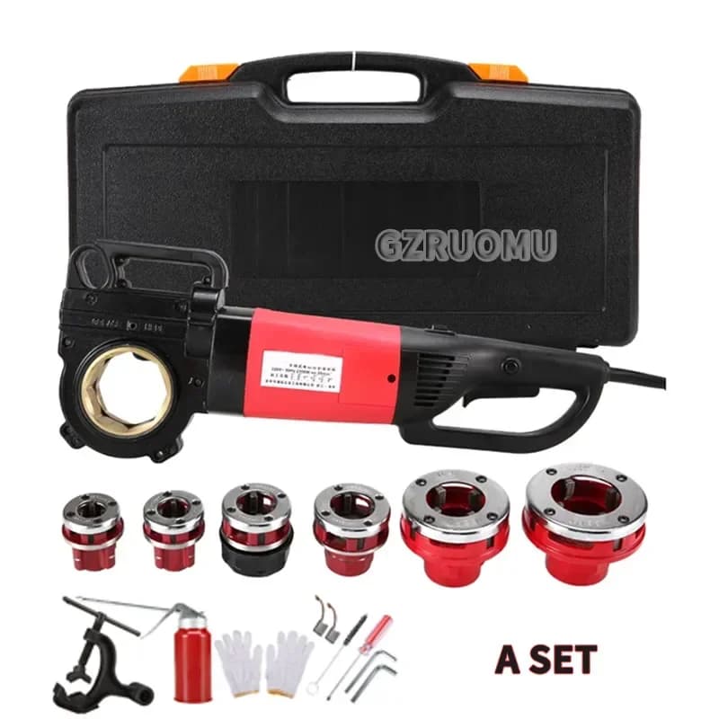Hand-Held Pipe Threader | 2300W Heavy-Duty Power | Portable Galvanized Pipe Threading Tool - Thumbnail 6