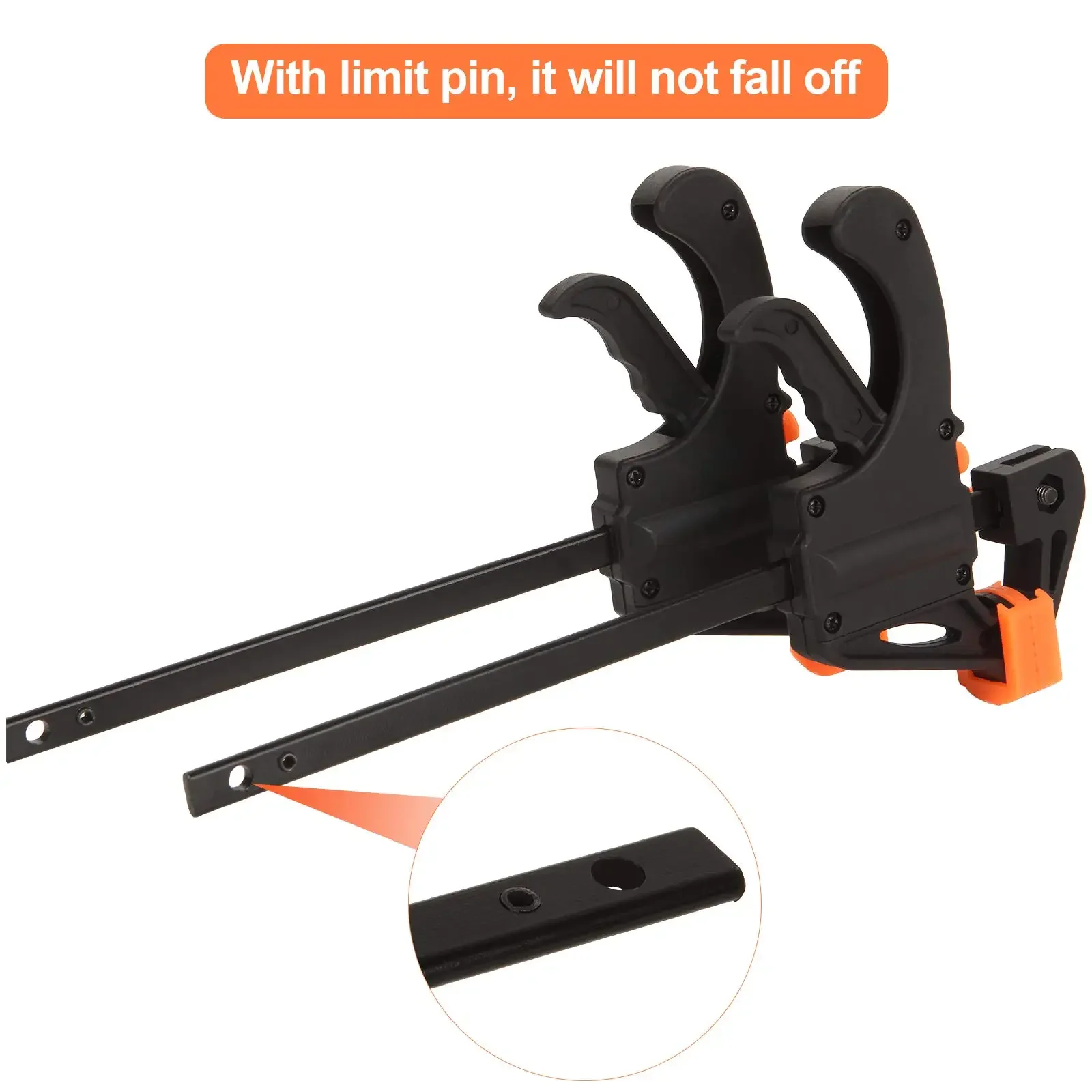 4-Inch Quick-Release Bar Clamps | 5-Piece Woodworking Set | Heavy-Duty Ratchet Mechanism - Thumbnail 5