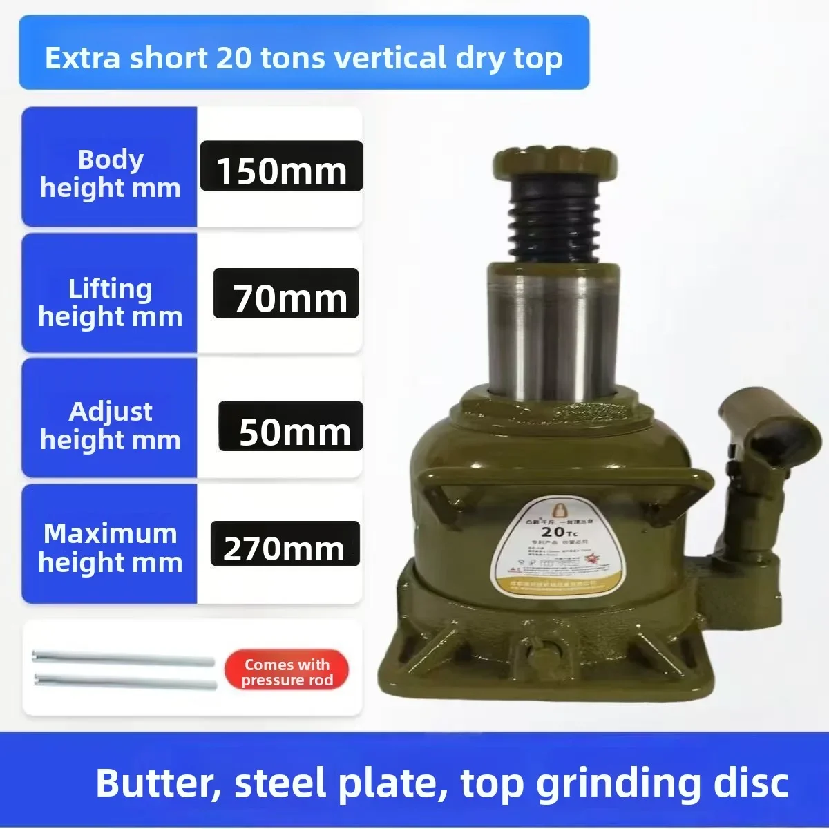 12mm Hydraulic Bottle Jack | Heavy-Duty Low-Profile Repair Tool for Trucks & Buses - Thumbnail 6