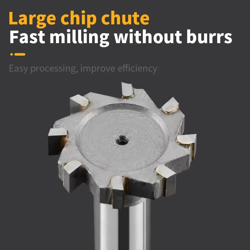 Heavy-Duty T-Slot Milling Cutter | YG8 Alloy Carbide Groove Tool | For Metal CNC Machining - Thumbnail 3