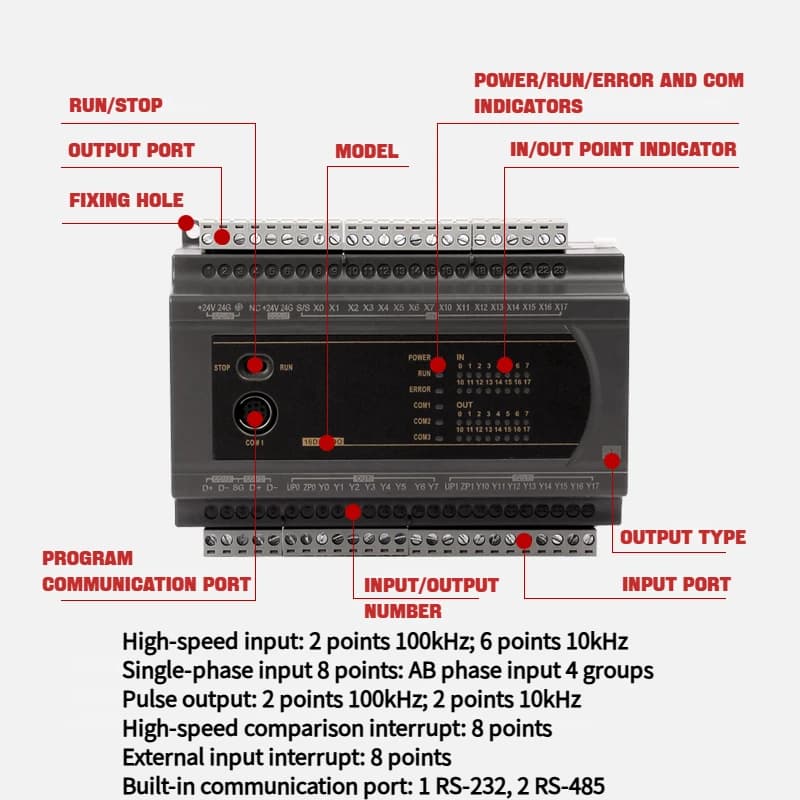 Delta-Compatible PLC Controller | DVP-ES200 Series | Industrial Automation Module - Thumbnail 5