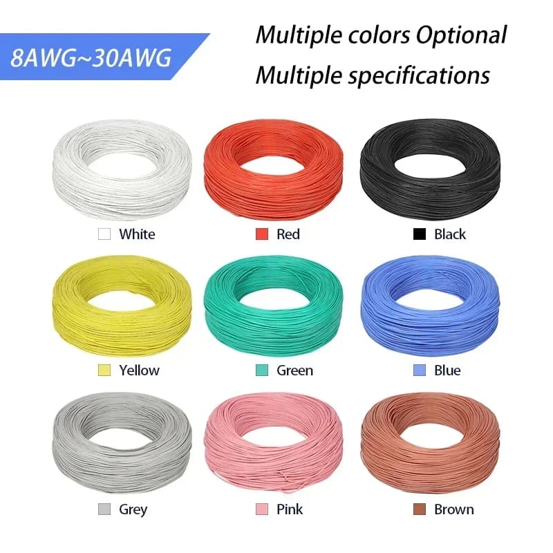 Certified 3KV Silicone Wire | Premium Tinned Copper Cable | 10-30 AWG DIY Electronics Wire - Thumbnail 5
