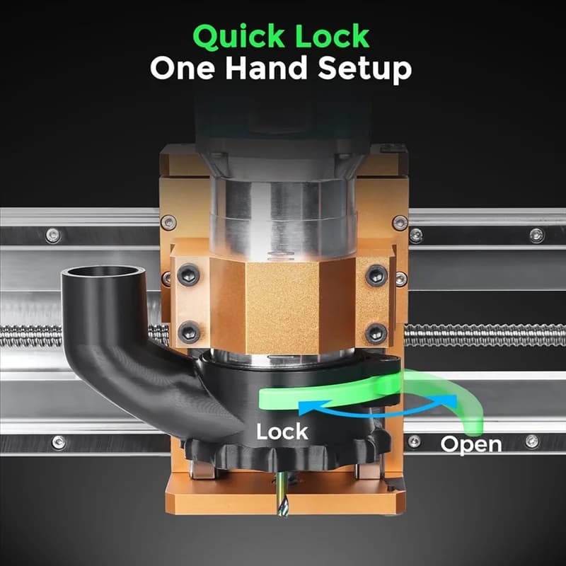 CNC Dust Shoe | 65mm & 69mm Fits | Dual-Brush Design for Superior Chip Collection - Thumbnail 6