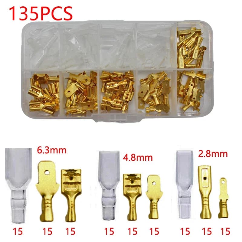 Wire Connector Set | U/O-Type Copper Terminals | 2.8mm, 4.8mm, 6.3mm Sizes - Thumbnail 2