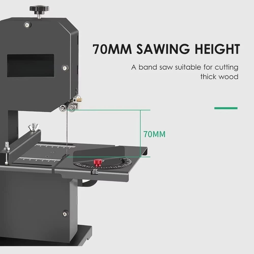 Benchtop Band Saw | 800W Precision Woodworking Tool for Rip Cuts & Curved Shaping - Thumbnail 5