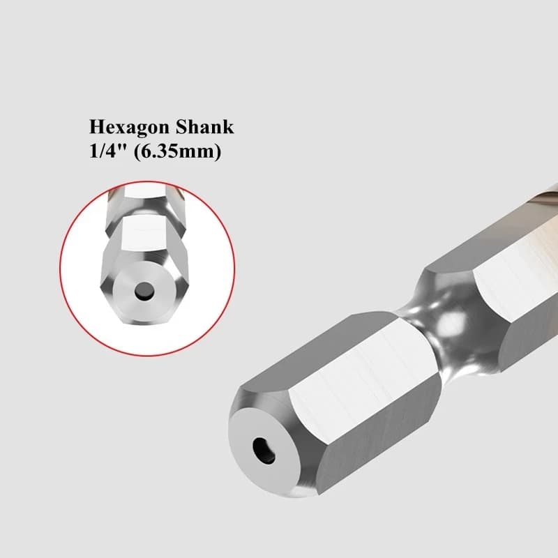 Tap Drill Bit Set | Titanium Plated HSS | M3-M10 Hex Shank for Thread Taps - Thumbnail 2