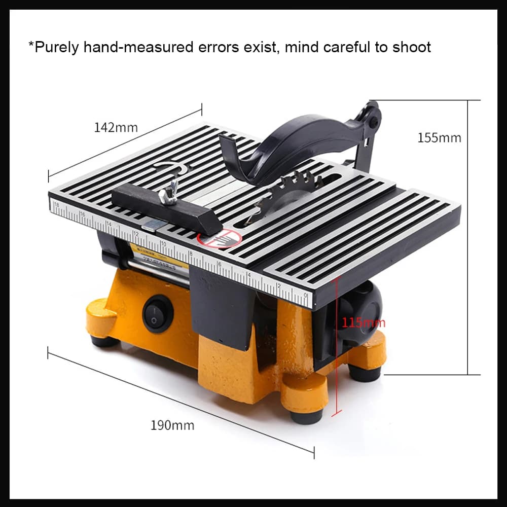 60W Mini Table Saw | Precision Miter Cuts for Wood & Metal | 3-Blade System - Thumbnail 7